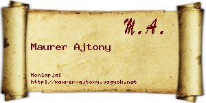 Maurer Ajtony névjegykártya
